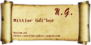 Mittler Gábor névjegykártya